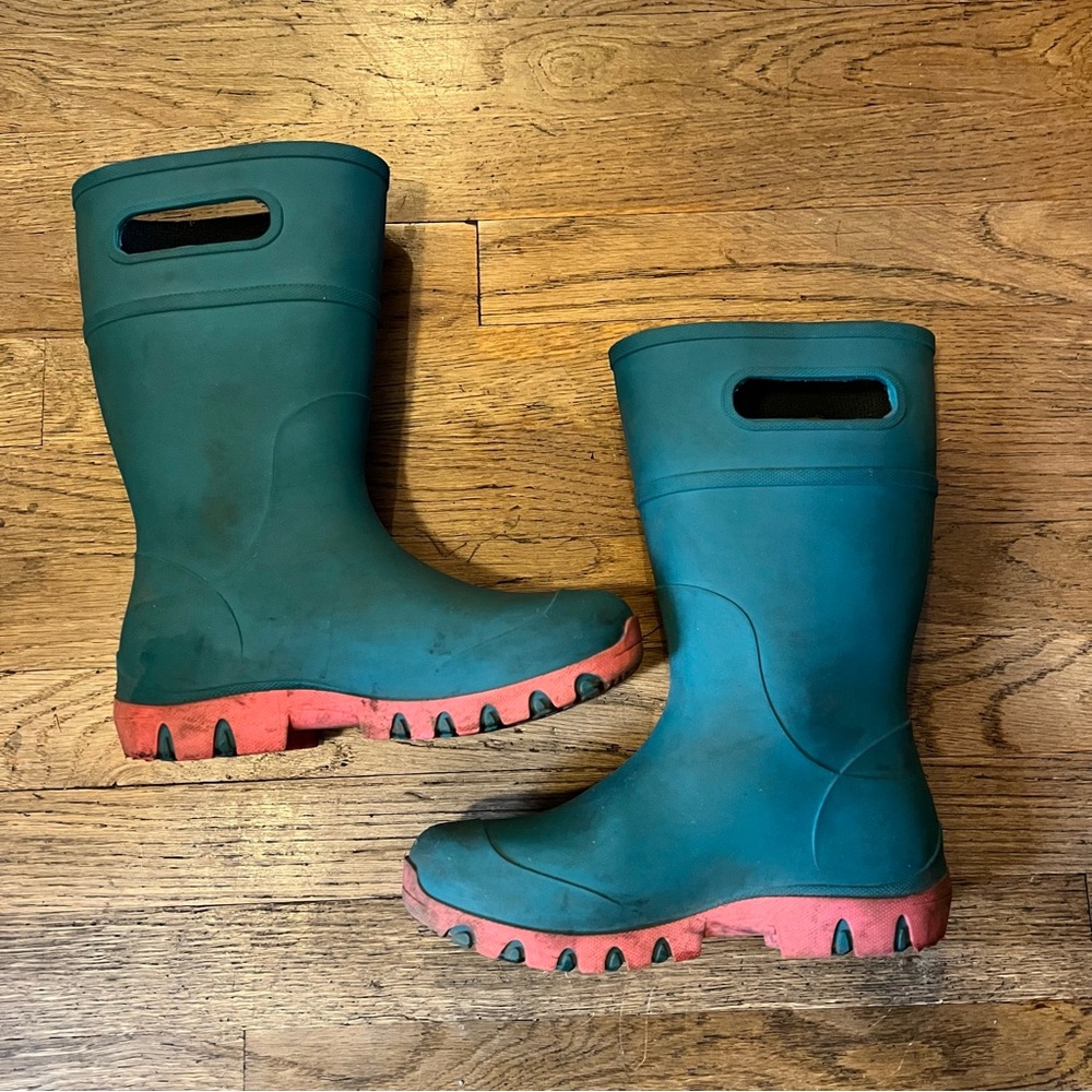 Kids Teal and Pink Boots